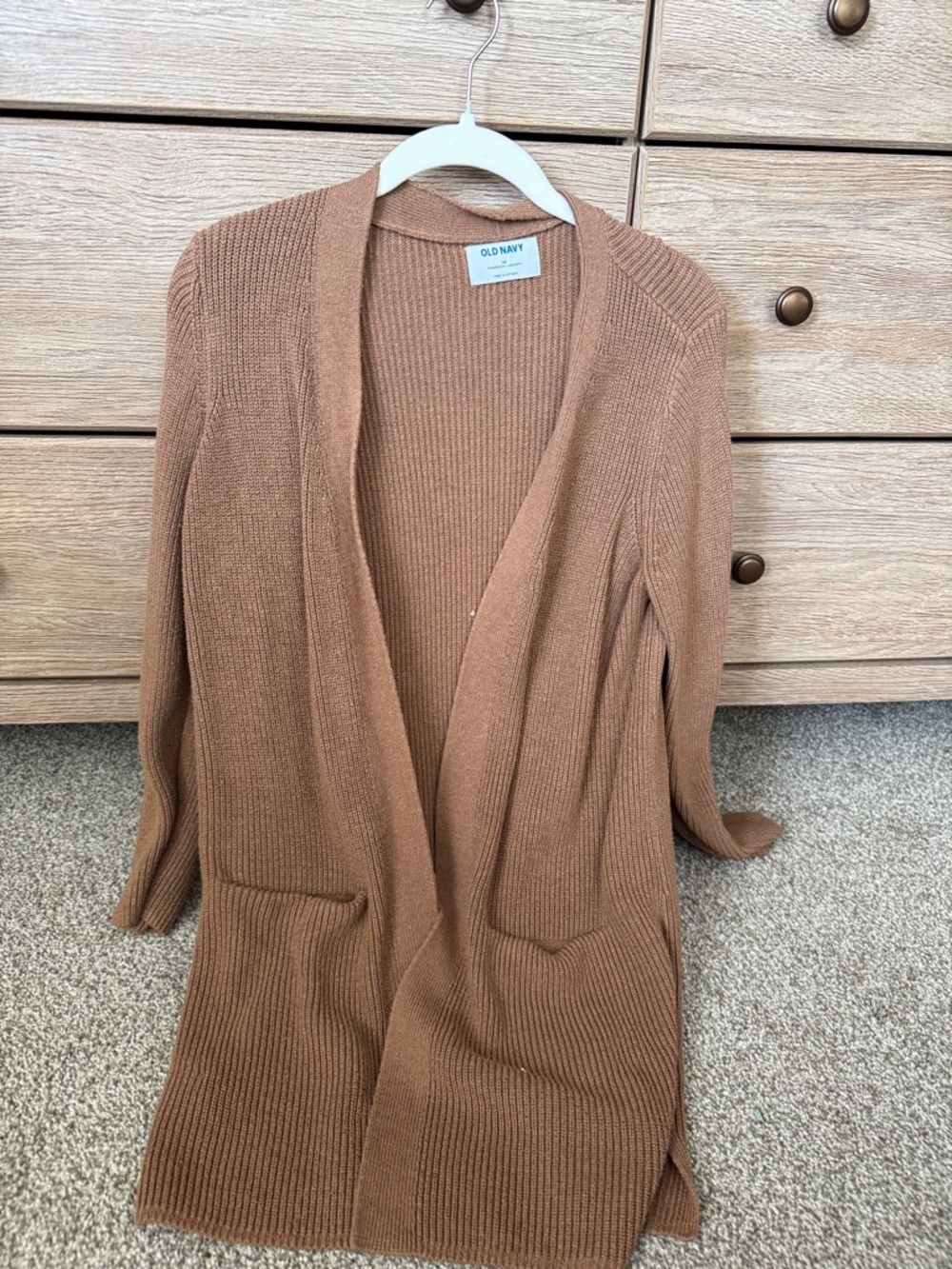 Old Navy Women's Open-Front Ribbed Cardigan - Camel